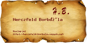 Herczfeld Borbála névjegykártya